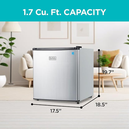 BLACK+DECKER 1.7 Cu. Ft. Compact Refrigerator, ENERGY STAR Certified, Single - Image 3