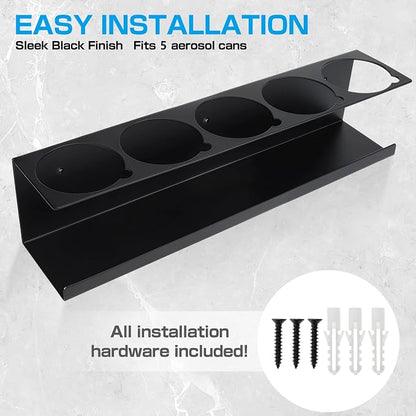 RealPlus Aerosol Spray Can Holder Rack Organizer, 5 Can Spray Bottle Holder - Image 7