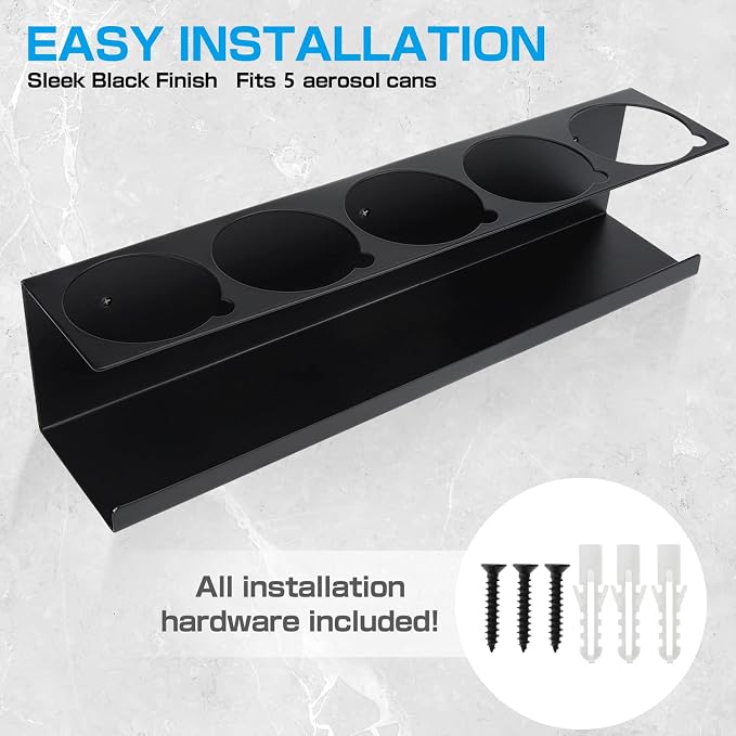 RealPlus Aerosol Spray Can Holder Rack Organizer 5 Cans Spray Bottle Holder - Image 7