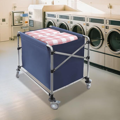 Commercial Laundry Cart with Wheels, Folding Laundry Hamper Cart, Heavy Duty - Image 7