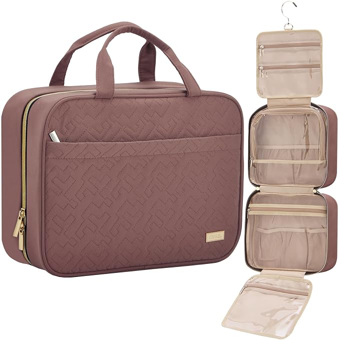 NISHEL Travel Toiletry Bag for women, Portable Hanging Organizer for Full-Sized by NISHEL