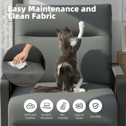 Upholstered Accent Sofa, Modern Faux Leather Chair - Image 5