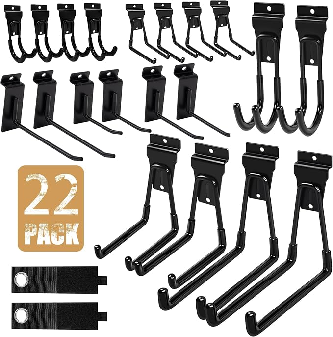 Slatwall Accessories, 22 Pack Heavy Duty Steel Slatwall Hooks, Garage and by KOFANI-USDirect