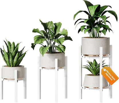 3 Pack Plant Stand Indoor Adjustable, Metal Modern Indoor Plant Stand, Heavy by SculptingLightGarden