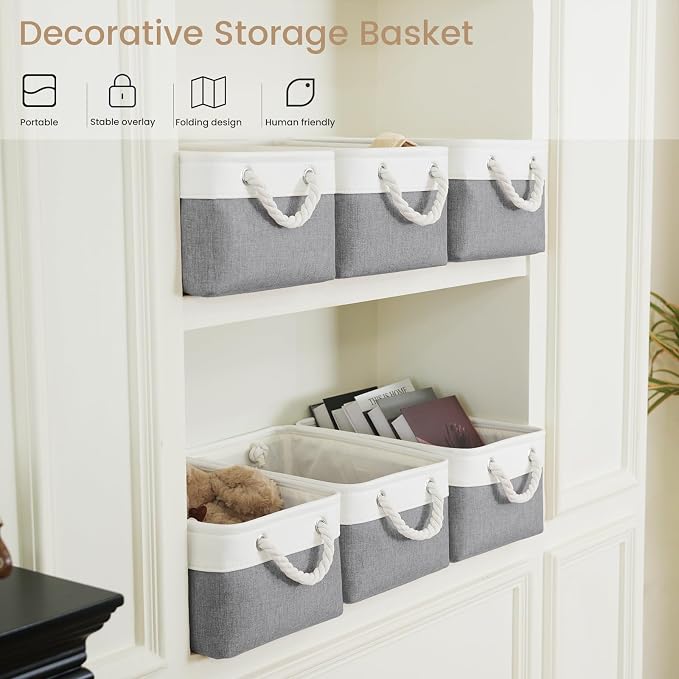 13.8x9.8x6.7 Inch Fabric Small Storage Bins - Image 5