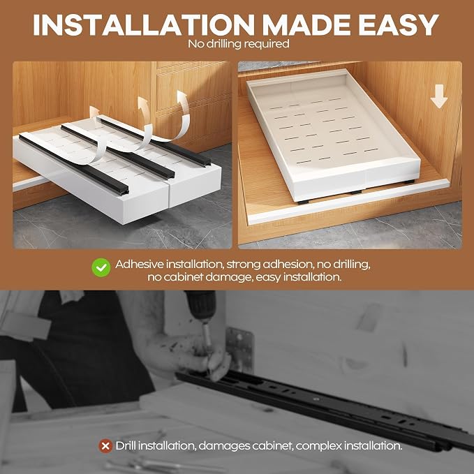 Seinloes 2 Pack Expandable Pull Out Cabinet Organizer 21" Deep - Image 6
