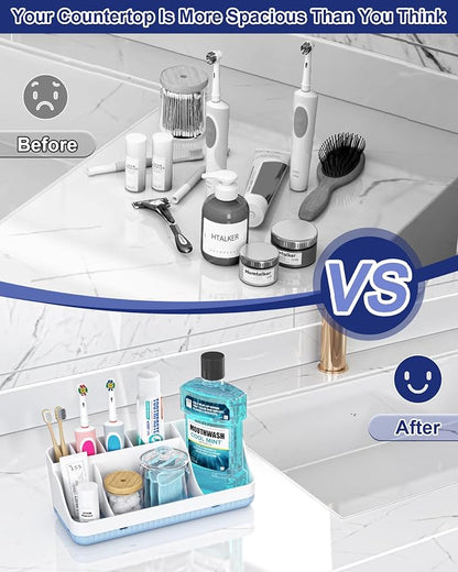 Bathroom Counter Organizer and Storage, 7 Slots Detachable Toothbrush Holders - Image 4
