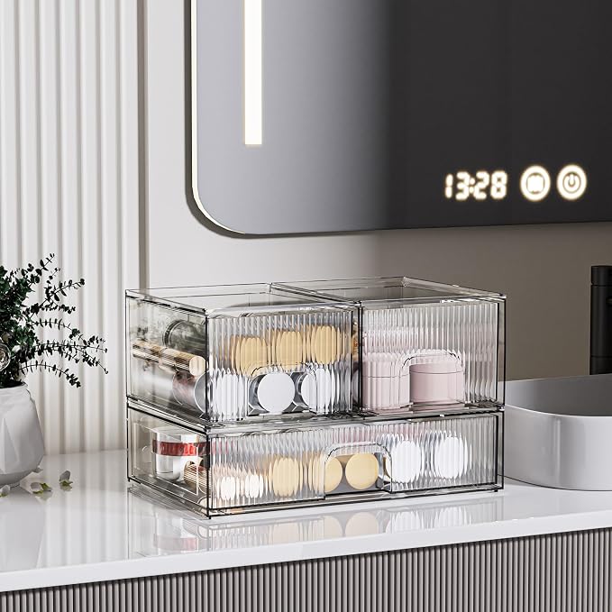 ZHIAI 3 Pack Clear Stackable Cosmetic Organizer - Image 4