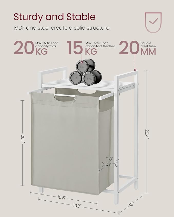 VASAGLE Laundry Hamper, Laundry Basket, Laundry Sorter - Image 6
