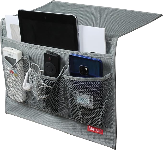 Bedside Storage Organizer with Pockets, Bedside Caddy, Table Cabinet Storage by Meeall