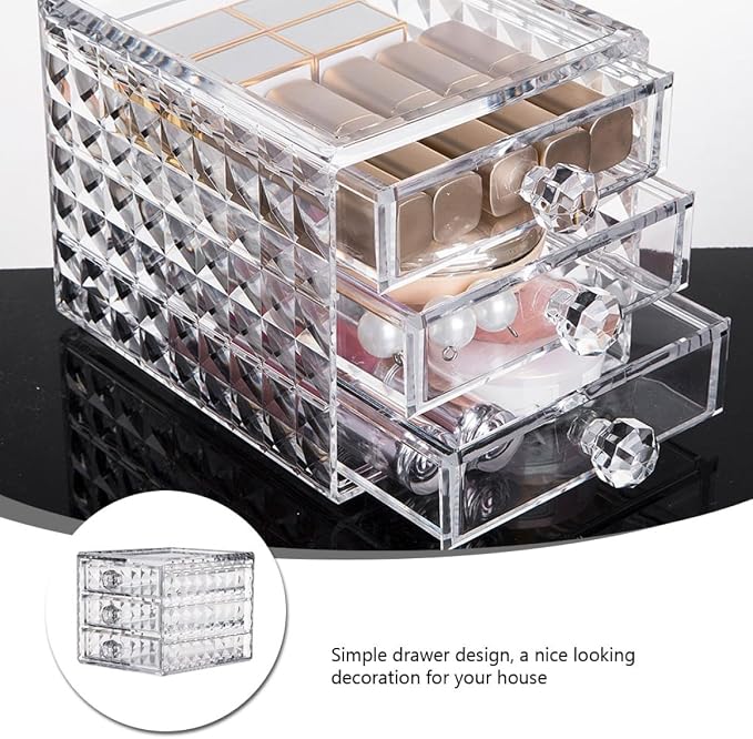 Clear Acrylic Makeup Organizer Drawer Cosmetic Storage Case - Image 4