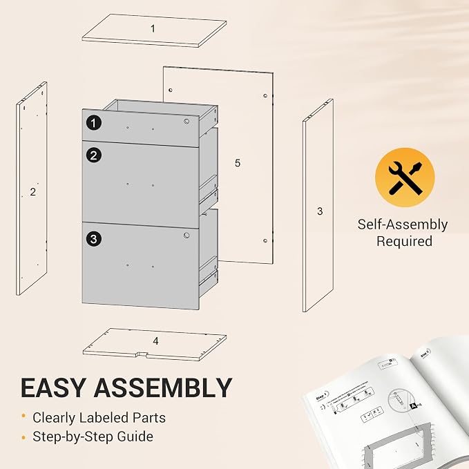 DEVAISE 3 Drawer Rolling File Cabinet - Image 8