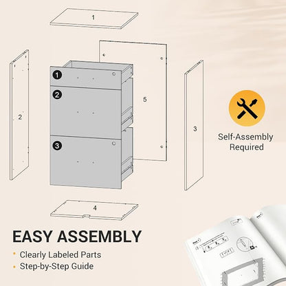 DEVAISE 3 Drawer Rolling File Cabinet - Image 8