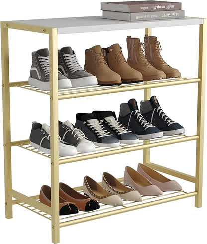 HOMEFORT 4-Tier Shoe Rack, Shoe Storage Shelf, Industrial Shoe Tower, Narrow by HOMEFORT