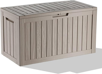 80 Gallon Resin Deck Box, Outdoor Waterproof Storage Containers, Lockable Patio by GGYI