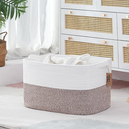 COMFY-HOMI Large Laundry for Organizing|Rectangle Cotton Rope Storage - Image 4