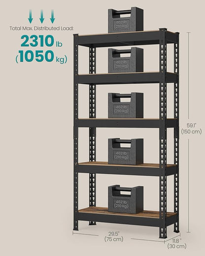 SONGMICS 5-Tier Storage Shelves, Load 2310 lb, Garage Storage, Boltless Assembly - Image 2