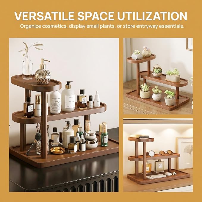 GDQ Wooden Display Organizer Stand, Perfume Organizer, Tea Set, Open Design - Image 4