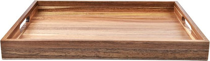 Acacia Wood Serving Tray with Handles – Decorative Serving Trays Platter - Image 2