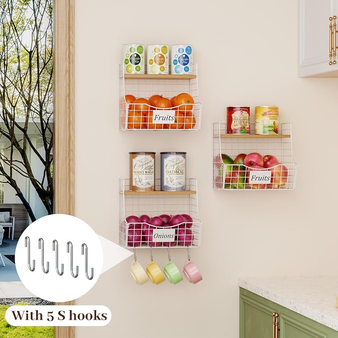 3 Pack Hanging Fruit Basket for Kitchen - Image 5