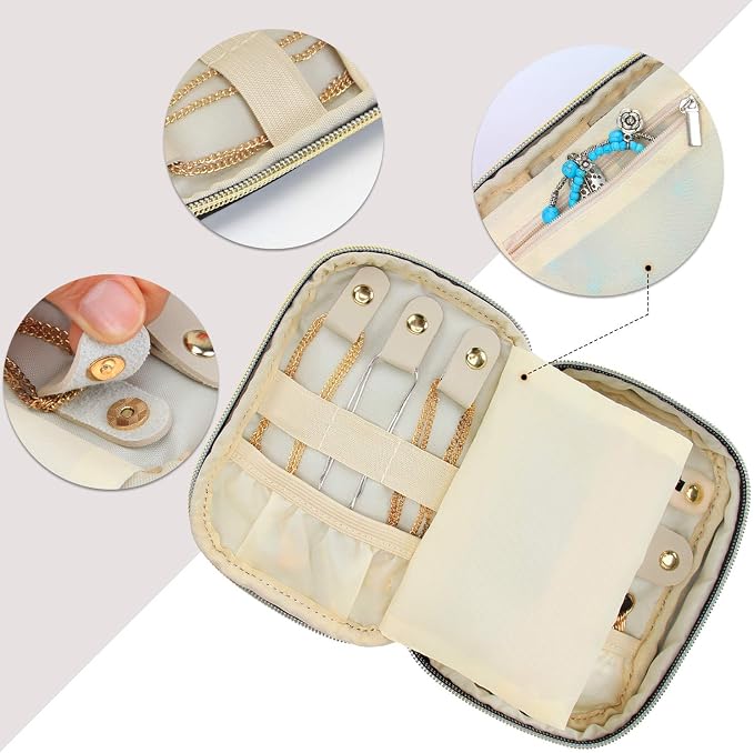 Teamoy Small Jewelry Travel Case, Portable Jewelry Organizer Bag - Image 4