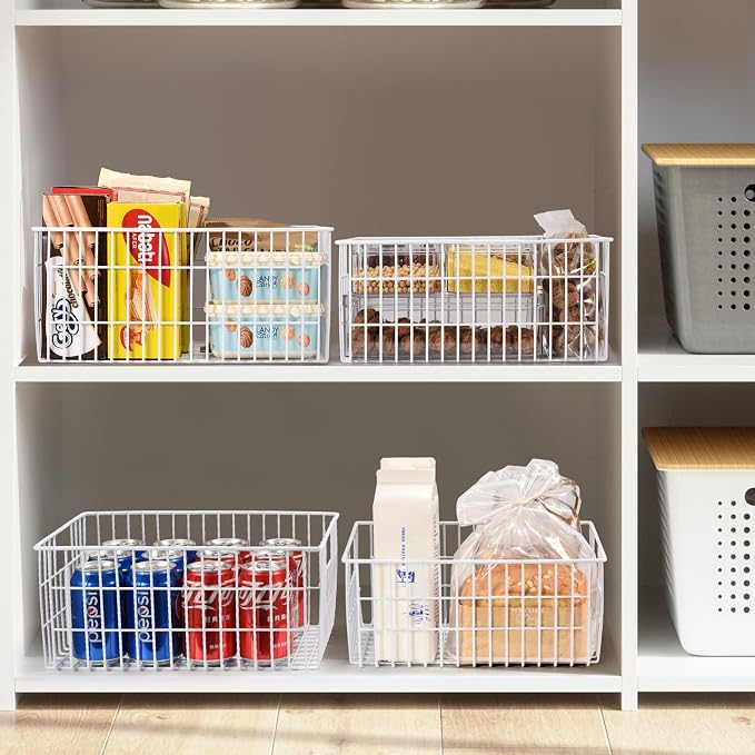Orgneas Freezer Organizer Bins, Vertical Sides Wire Freezer Baskets - Image 2