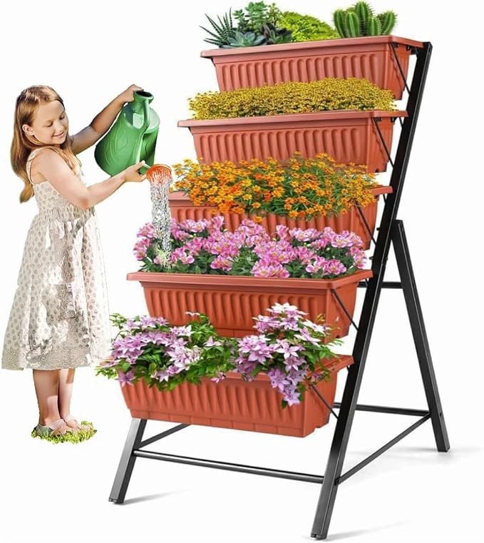 SEJOV 4FT Vertical Raised Garden Bed, 5 Tiers Planter Box by SEJOV
