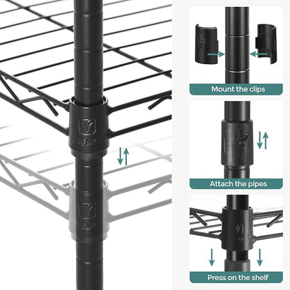 SONGMICS 5-Tier Storage Shelves, Wire Shelving Unit, Kitchen Metal Shelves - Image 5