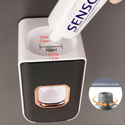 2 Slot Plastic Toothbrush Holder and Toothpaste Dispenser Wall Mounted - Image 2