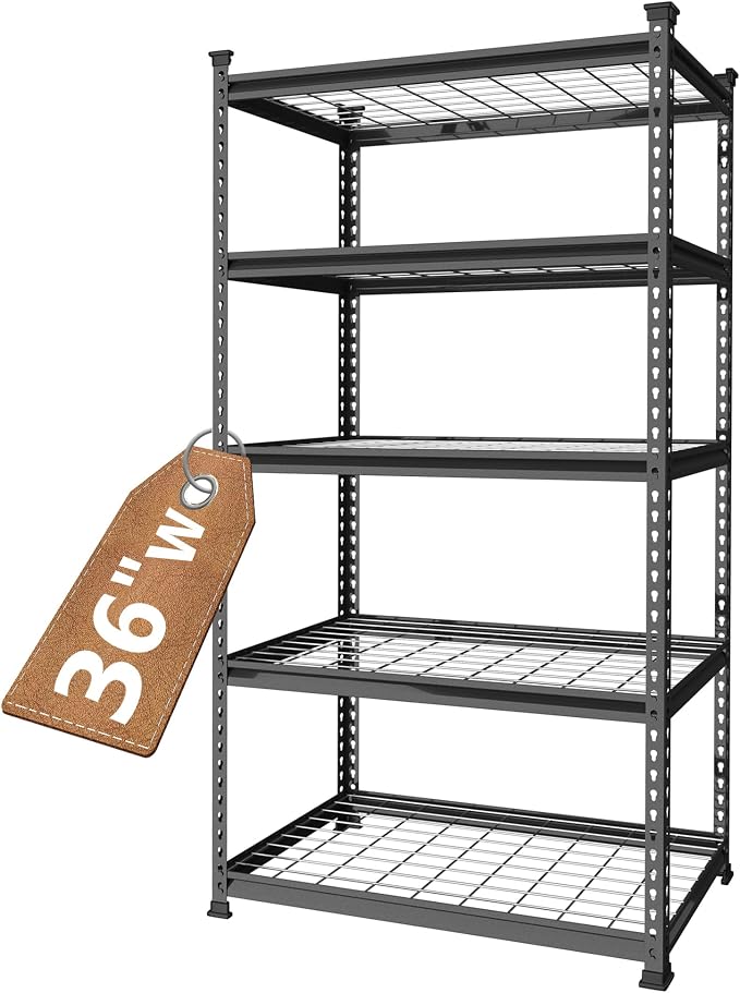 WORKPRO 5-Tier Metal Garage Shelving Unit, 36”W x 18”D x 72”H Storage Shelves by WORKPRO