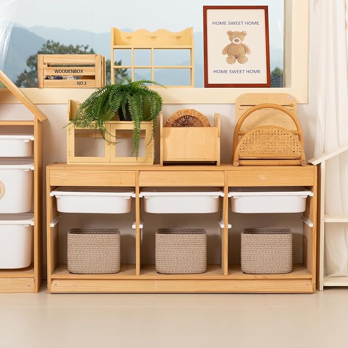 OIAHOMY 9”x9”x7” Storage Cubes, Cotton Rope Woven Baskets - Image 3