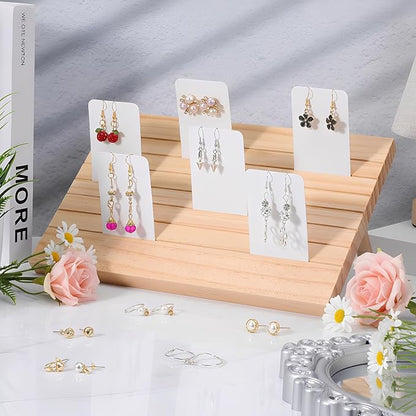 2 Pcs Natural Wood Earring Display Stands - Image 7