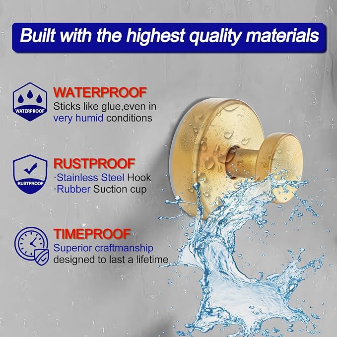 Bntuk Suction Cup Hooks for Shower, Towel Hooks for Bathroom Window Glass - Image 3