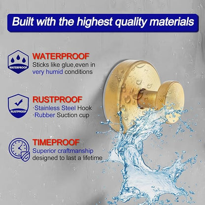 Bntuk Suction Cup Hooks for Shower, Towel Hooks for Bathroom Window Glass - Image 3