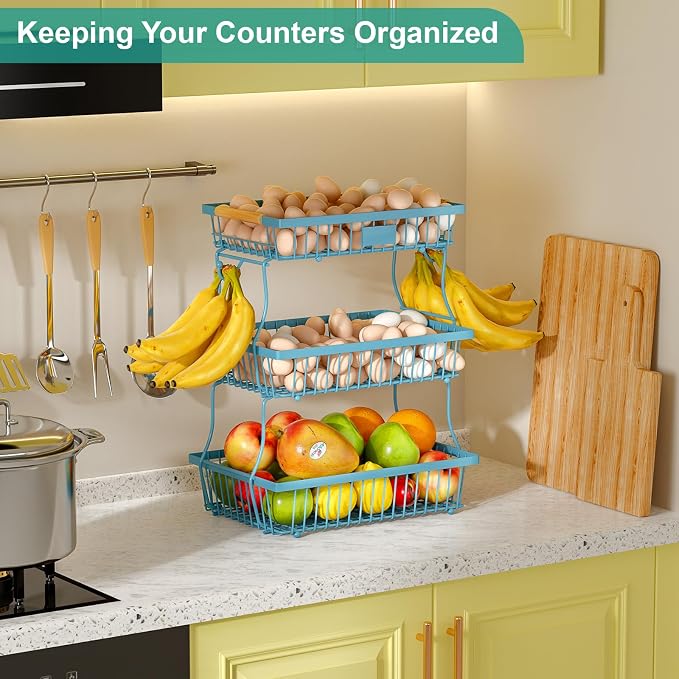 3 Tier Fruit Basket for Kitchen Counter - Image 2