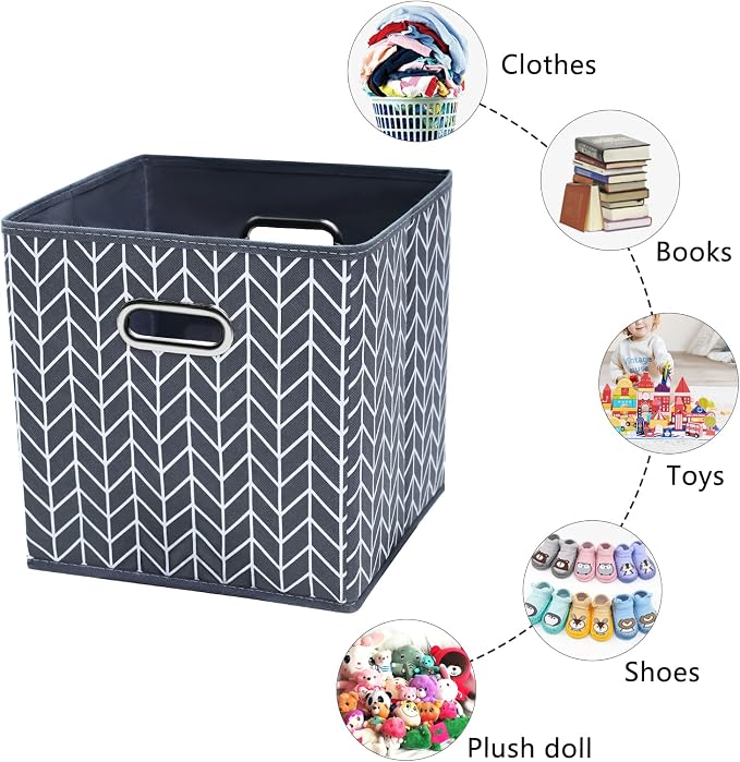 11 Inch Cube Storage Bins, Fabric Cube Organizer Bins - Image 5