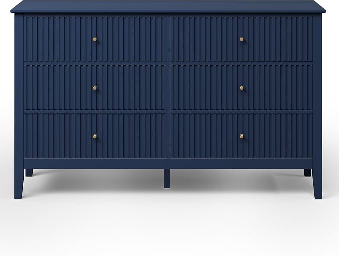 RoyalCraft 6 Drawer Dresser, Fluted Modern Wood Chest of Drawers, Long Dresser - Image 8