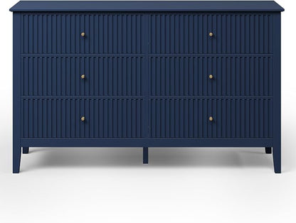 RoyalCraft 6 Drawer Dresser, Fluted Modern Wood Chest of Drawers, Long Dresser - Image 8