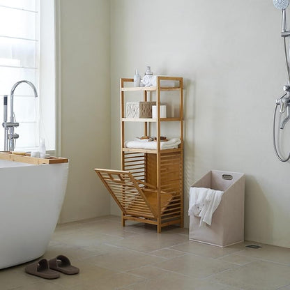 Laundry Hamper with 3 Tier Shelves & Tilt Out Basket, Laundry Baskets Organizer - Image 8