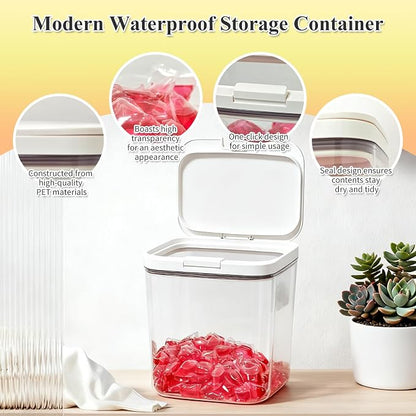 Gute Laundry Pod Holder with Lid - 186oz Sealed Automatic Pop-Up Dispenser - Image 3