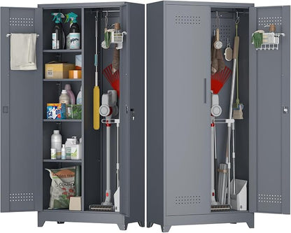 Metal Tool Storage Cabinet, Broom Closet by STEELIST