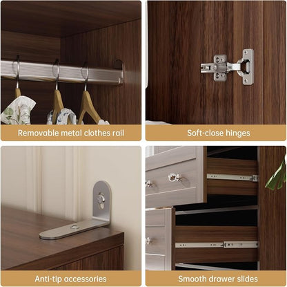 VOWNER 71" Tall Armoire Wardrobe Closet - Image 7