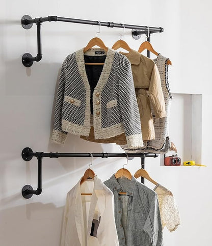 Clothes Rack, Industrial Wall Pipe Clothing Rack by HOMEYEENG