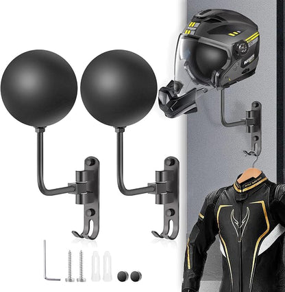 Motorcycle Helmet Holder Wall Mount 180 Degree Rotation Metal Bike Helmet Rack by Kikerike