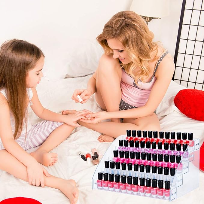 KINGROW Nail Polish Organizer Holder Rack 5 Layers Acrylic Display Rack - Image 4