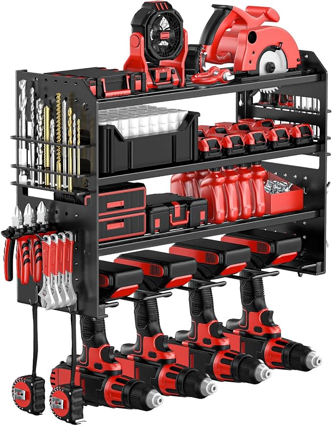 Power Tool Organizer Wall Mount, Metal Power Tool Storage Rack by VeyFolzinst