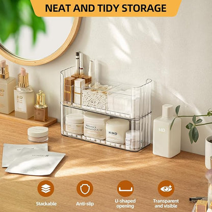 PAVSTINE 2-Tier Stackable Medicine Cabinet Organizer, Narrow Bathroom Makeup - Image 5