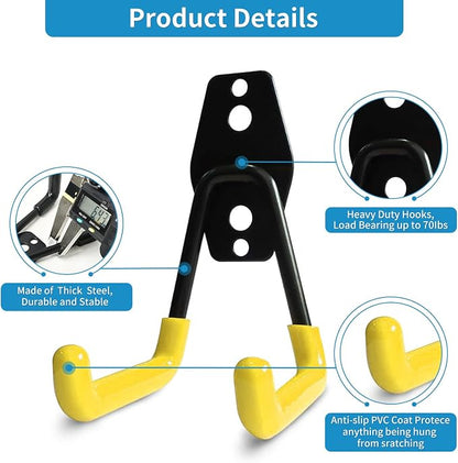 GeeWatom 2 Pack Garage Storage Utility Hooks，Garage Garden Tool Organizer，Steel - Image 3
