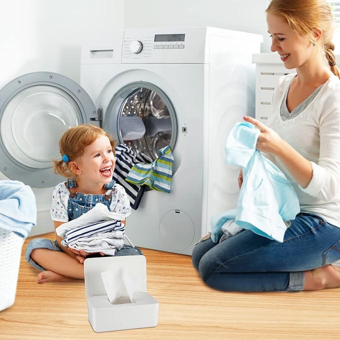 Newtay Dryer Sheet Holder with Hinged Lid, Plastic Dryer Sheet Dispenser - Image 4