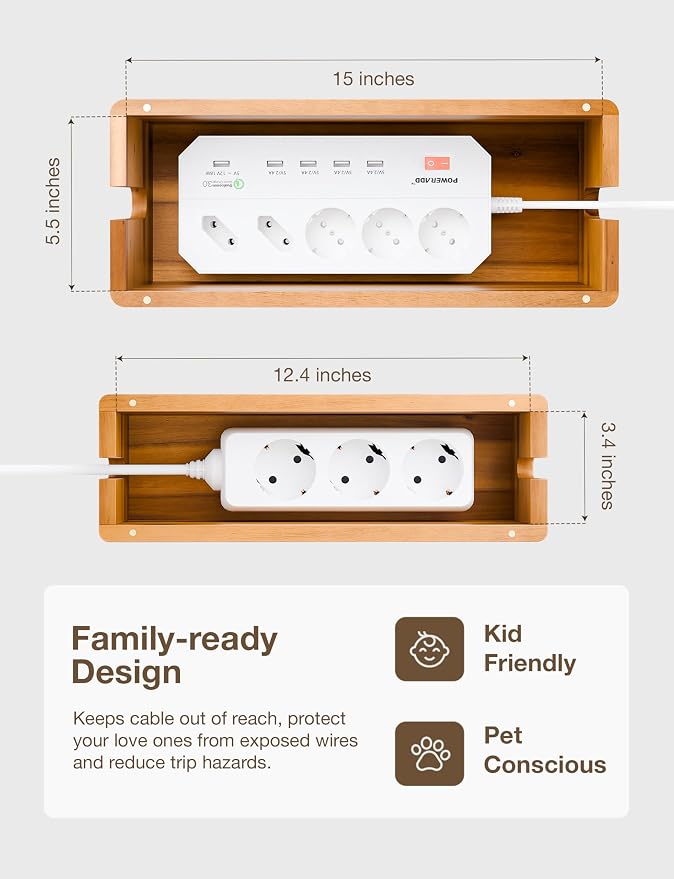 Acacia Large Cable Management Box - Image 3